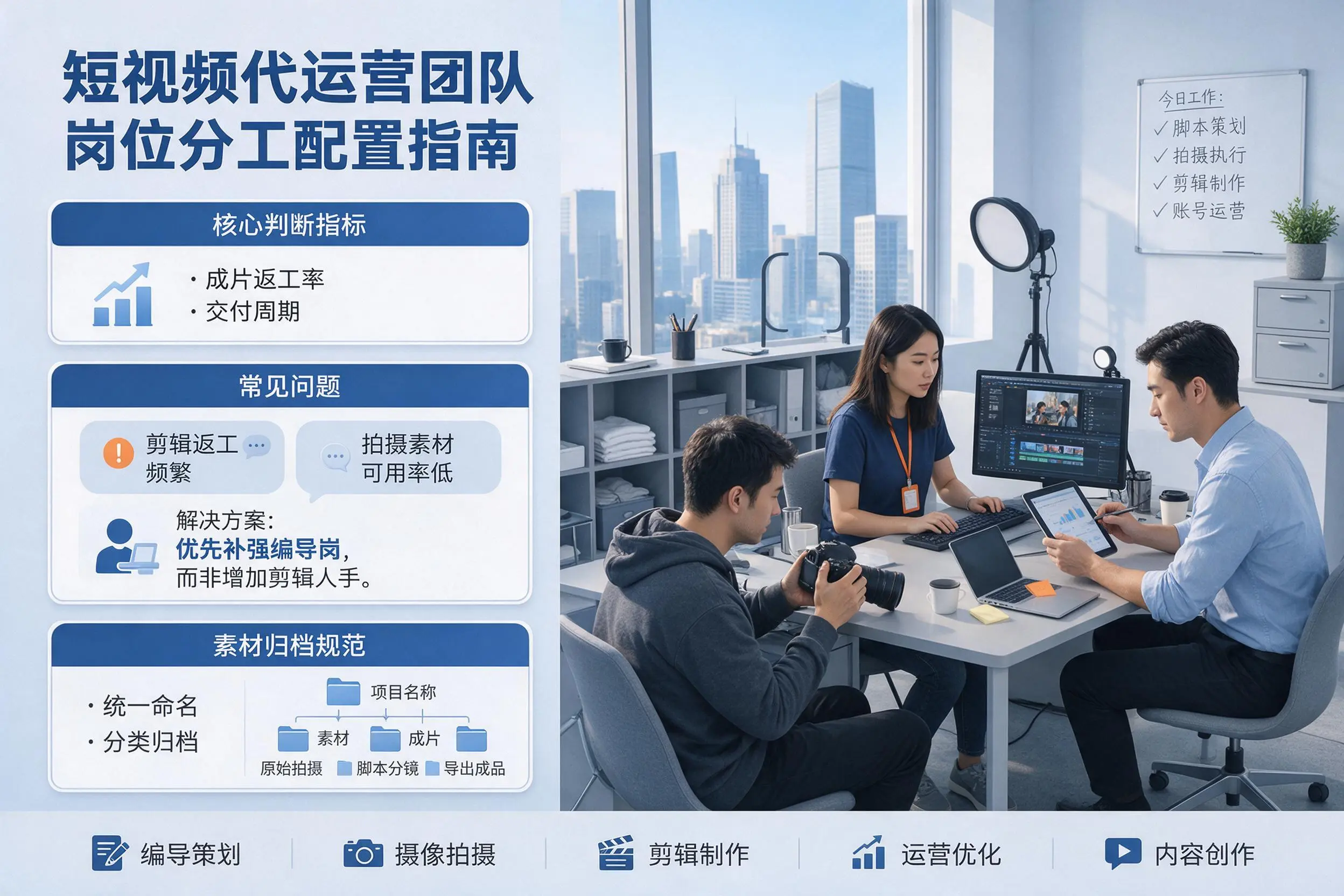 短视频代运营团队如何配置？驻马店企业岗位分工科普说明