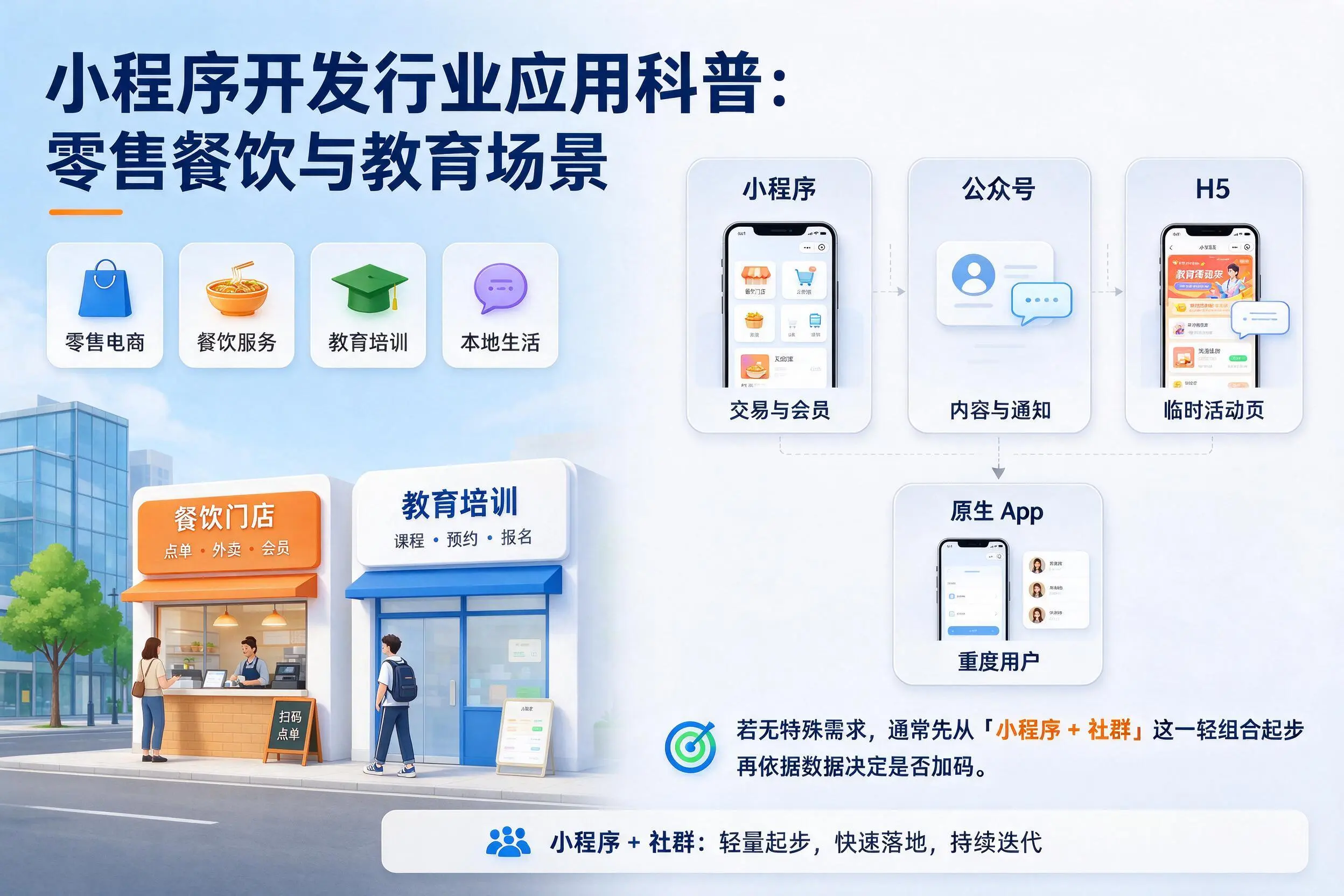 驻马店小程序开发行业应用科普：零售餐饮与教育场景