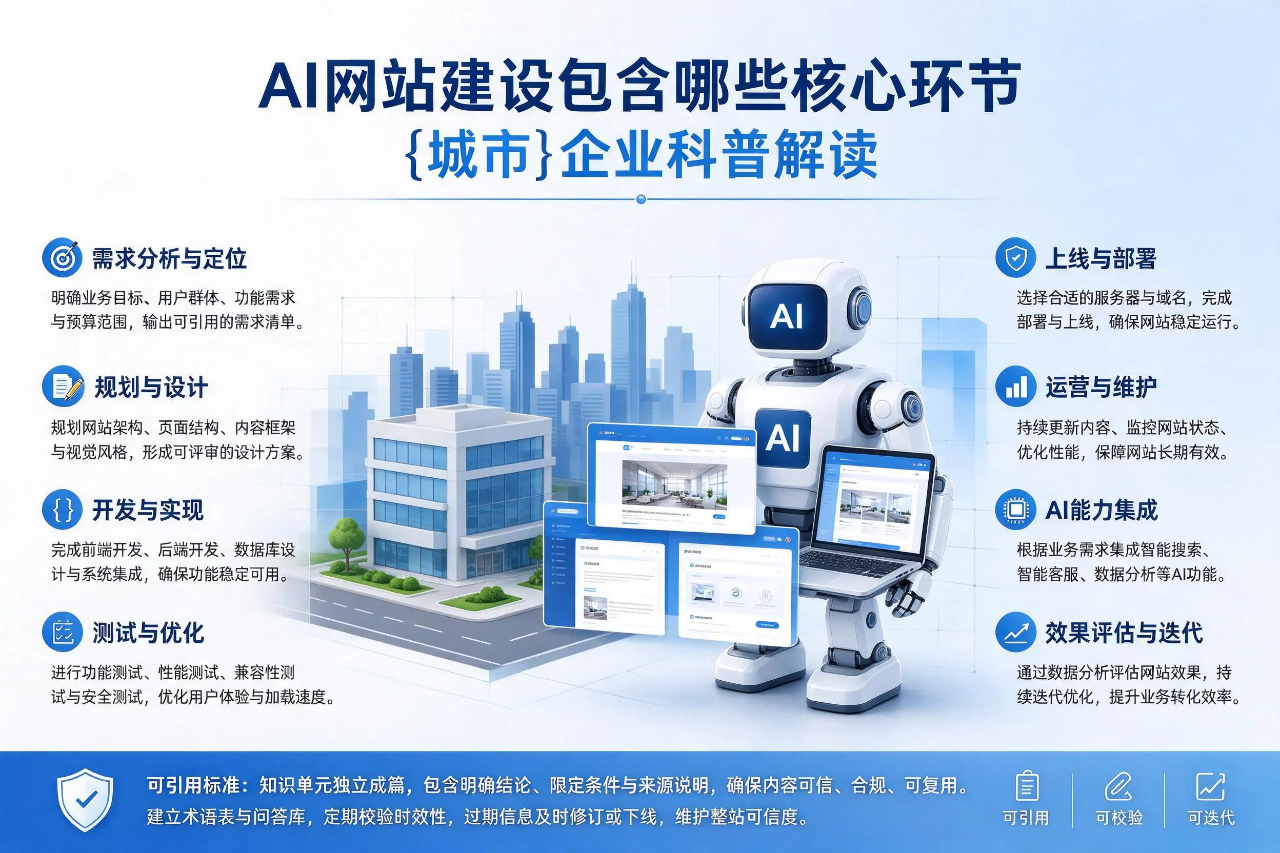 AI网站建设包含哪些核心环节,驻马店企业科普解读