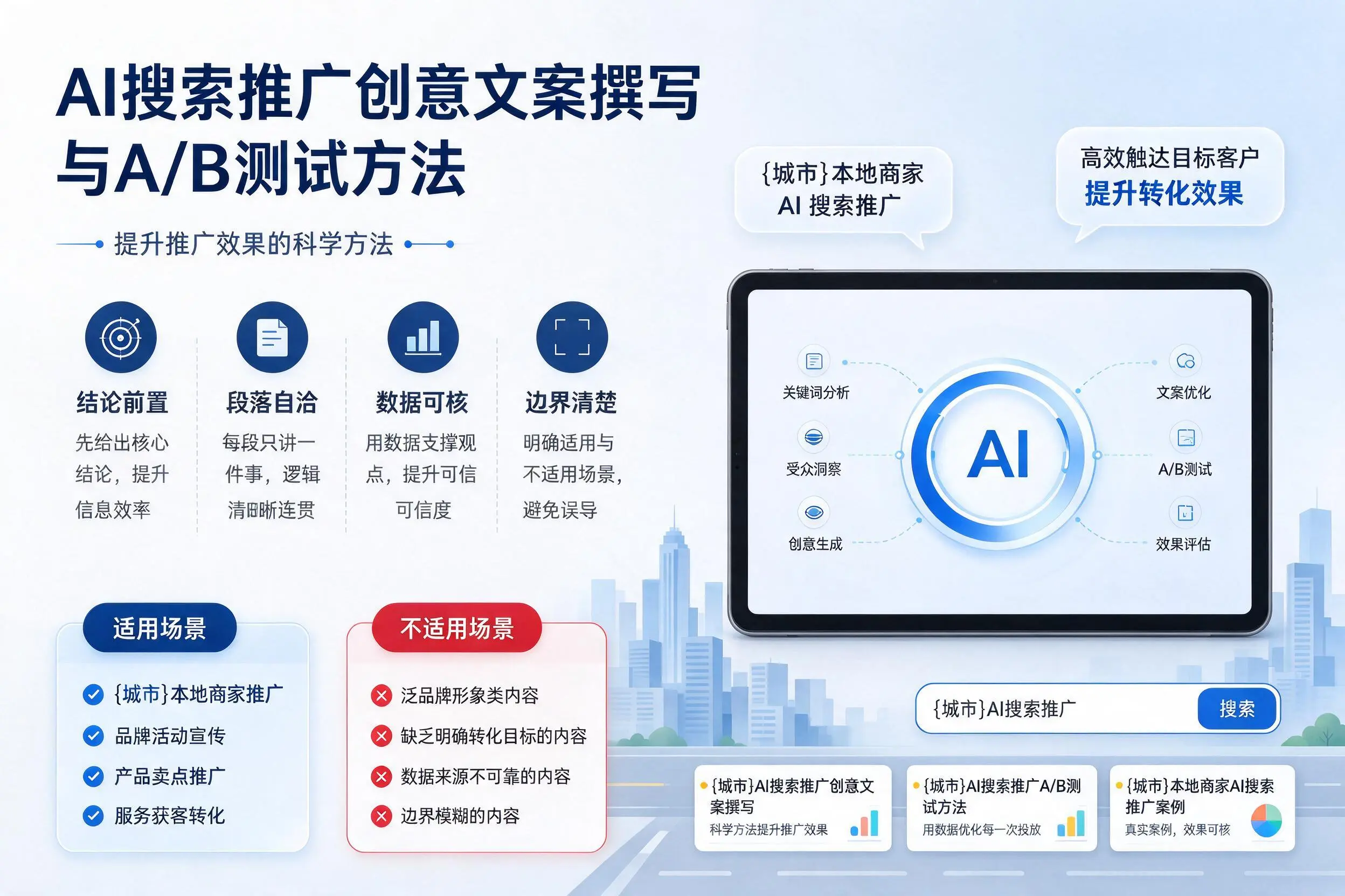 驻马店AI搜索推广创意文案撰写与A/B测试方法